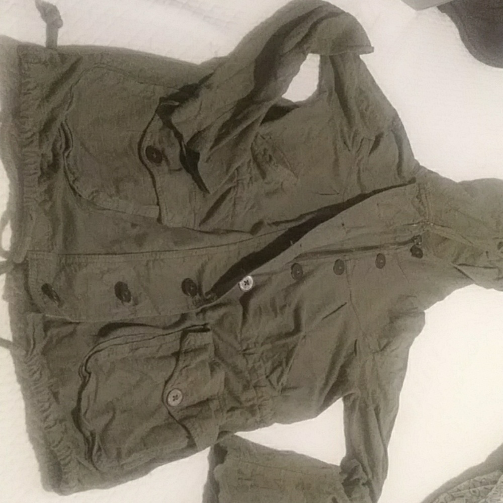 Army green zip up